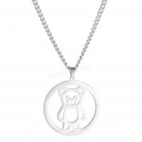 Stainless Steel Jewelry Necklace, 304 Stainless Steel, Bear, fashion jewelry & Unisex & hollow, original color cm 