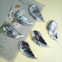 Zinc Alloy Shell Pendants, Feather, DIY 