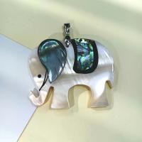 Zinc Alloy Shell Pendants, with Shell, Elephant, plated, DIY 