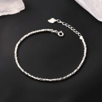 Bracelets en laiton, avec 2.5cm chaînes de rallonge, bijoux de mode & pour femme, argent Environ 16 cm, Vendu par PC