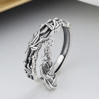 Sterling Silver Finger Ring, 925 Sterling Silver, Antique finish, fashion jewelry & for woman, 8mm 