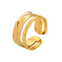 Edelstahl Fingerring, 304 Edelstahl, plattiert, Modeschmuck & für Frau, goldfarben, verkauft von PC