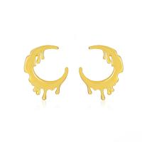 Brass Stud Earring, Moon, plated, fashion jewelry & for woman 17mm 