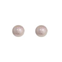 Brass Stud Earring, with Plastic Pearl, Round, real gold plated, fashion jewelry & for woman, white 