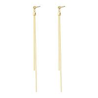 Moda flecos pendientes, Aleación de cobre, chapado en oro real, Joyería & para mujer, 80x3mm, Vendido por Par