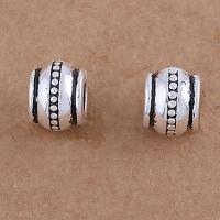 Zinc Alloy Large Hole Beads, barrel, antique silver color plated, vintage & DIY Approx 