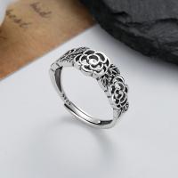 Sterling Silver Finger Ring, 925 Sterling Silver, Antique finish, fashion jewelry & for woman, 8mm 