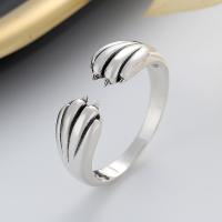 Sterling Silver Finger Ring, 925 Sterling Silver, Antique finish, fashion jewelry & for woman, 7mm 