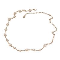 Collier de perles en plastique, alliage de zinc, avec perle de plastique, avec 18.93inch chaînes de rallonge, bijoux de mode & pour femme, doré Environ 24.56 pouce, Vendu par PC