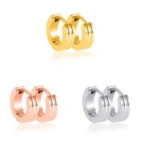 Stainless Steel Huggie Hoop Earring, 304 Stainless Steel, Vacuum Ion Plating, fashion jewelry & Unisex 