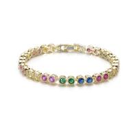 Cubic Zirconia Brass Bracelets, with Cubic Zirconia, plated, fashion jewelry & for woman 4mm Approx 17.3 cm 