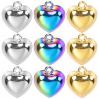 Stainless Steel Heart Pendants, 304 Stainless Steel, Vacuum Ion Plating, fashion jewelry & DIY 