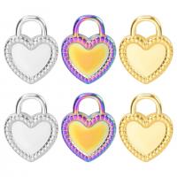 Stainless Steel Pendant Setting, 304 Stainless Steel, Heart, Vacuum Ion Plating, fashion jewelry & DIY 