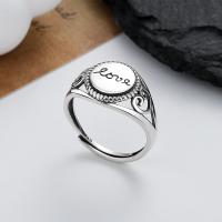 Sterling Silver Finger Ring, 925 Sterling Silver, Antique finish, fashion jewelry & for woman, 12mm 