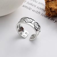 Sterling Silver Finger Ring, 925 Sterling Silver, Antique finish, fashion jewelry & for woman, 8mm 