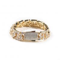 Cubic Zirconia Micro Pave Brass Bracelet, plated & Unisex & micro pave cubic zirconia 13mm 