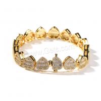 Cubic Zirconia Micro Pave Brass Bracelet, Heart, plated & Unisex & micro pave cubic zirconia 12mm 