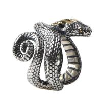 Zinc Alloy Finger Ring, Snake, fashion jewelry & for man, silver color 