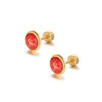 Boucles d'oreilles en acier titane, bijoux de mode & pour femme & émail, plus de couleurs à choisir, 7.9mm,4mm, Vendu par PC