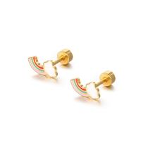 Boucles d'oreilles en acier titane, bijoux de mode & pour femme & émail, plus de couleurs à choisir, 9.8*5mm,4mm, Vendu par PC