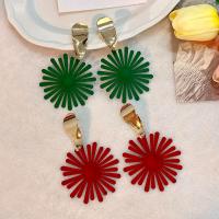 Zinc Alloy Drop Earring, Flower, fashion jewelry 