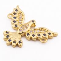 Стерлингового серебра Rhinestone подвески, 925 пробы, Phoenix, плакирован золотом, DIY & инкрустированное микро кубического циркония & двойное отверстие отверстие:Приблизительно 1mm, продается PC