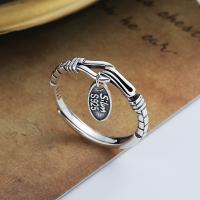 Bague en argent , Argent sterling 925, Finition antique, bijoux de mode & pour femme, 3mm, Vendu par PC