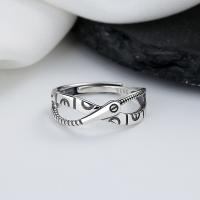 Sterling Silver Finger Ring, 925 Sterling Silver, Antique finish, fashion jewelry & for woman, 7mm 