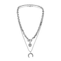 Collier de mode Multi couche, Acier inoxydable 304, Double couche & bijoux de mode & pour homme Environ 22.83 pouce, Environ 19.69 pouce, Vendu par brin