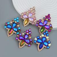 Zinc Alloy Rhinestone Stud Earring, plated, fashion jewelry & for woman & with rhinestone 