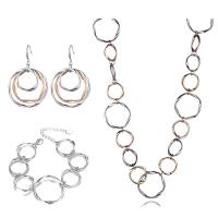 ensembles de bijoux de mode en alliage zinc, alliage de zinc, avec 2.17inch,1.97inch chaînes de rallonge, Placage, styles différents pour le choix & pour femme, plus de couleurs à choisir, 44mm Environ 32.28 pouce, Environ 5.71 pouce, Vendu par PC