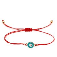 Evil Eye Schmuck Armband, Zinklegierung, mit Terylen Schnur, blöser Blick, goldfarben plattiert, Modeschmuck & unisex & Emaille, keine, Länge:ca. 11 ZollInch, verkauft von PC