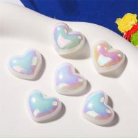 Mobile Phone DIY Decoration, Plastic Pearl, Heart, stoving varnish, multi-colored 