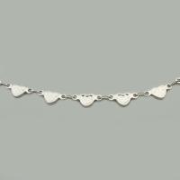 Stainless Steel Chain Jewelry, 304 Stainless Steel, Heart, Vacuum Ion Plating, DIY 