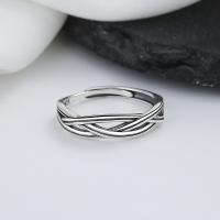 Sterling Silver Finger Ring, 925 Sterling Silver, Antique finish, fashion jewelry & for woman, 5mm 