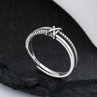 Sterling Silver Finger Ring, 925 Sterling Silver, Antique finish, fashion jewelry & for woman, 6mm 