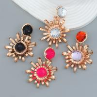 Resin Zinc Alloy Earring, with Resin, fashion jewelry & for woman 