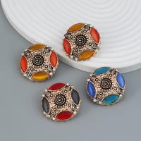 Resin Zinc Alloy Earring, with Resin & Acrylic, fashion jewelry & for woman 