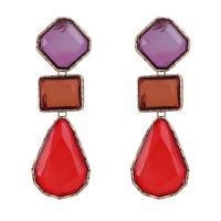 Resin Zinc Alloy Earring, with Resin, fashion jewelry & for woman 