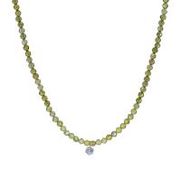 Collier de bijoux de titane, Acier titane, avec zircon cubique, avec 1.6inch chaînes de rallonge, bijoux de mode & pour femme & facettes Environ 16.1 pouce, Vendu par PC