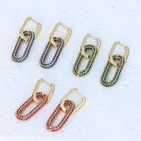 Cubic Zirconia Micro Pave Brass Earring, fashion jewelry & micro pave cubic zirconia & for woman 