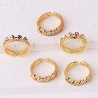 Rhinestone Brass Finger Ring, plated, for woman & enamel & with rhinestone 5.7mm 