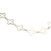 Stainless Steel Chain Jewelry, 304 Stainless Steel, Cross, Vacuum Ion Plating, DIY & hollow 