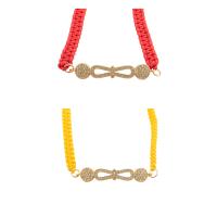 Brass Bracelets, with Nylon Cord, high quality gold color plated, fashion jewelry & micro pave cubic zirconia Approx 16.5 cm 