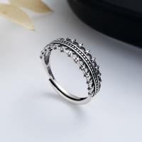 Sterling Silver Finger Ring, 925 Sterling Silver, Antique finish, fashion jewelry & for woman, 7mm 