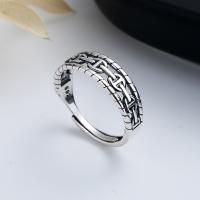 Sterling Silver Finger Ring, 925 Sterling Silver, Antique finish, fashion jewelry & for woman, 6mm 