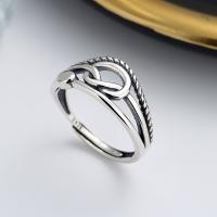 Bague en argent , Argent sterling 925, Finition antique, bijoux de mode & pour femme & creux, 9mm, Vendu par PC