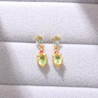 Cubic Zirconia Micro Pave Brass Earring & micro pave cubic zirconia & for woman 