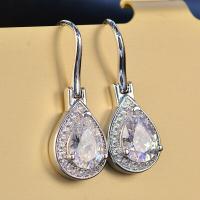 Cubic Zirconia Micro Pave Brass Earring, fashion jewelry & micro pave cubic zirconia & for woman 