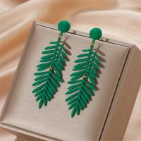 Acrylic Drop Earring, Acetate, Leaf, polished, fashion jewelry & for woman 